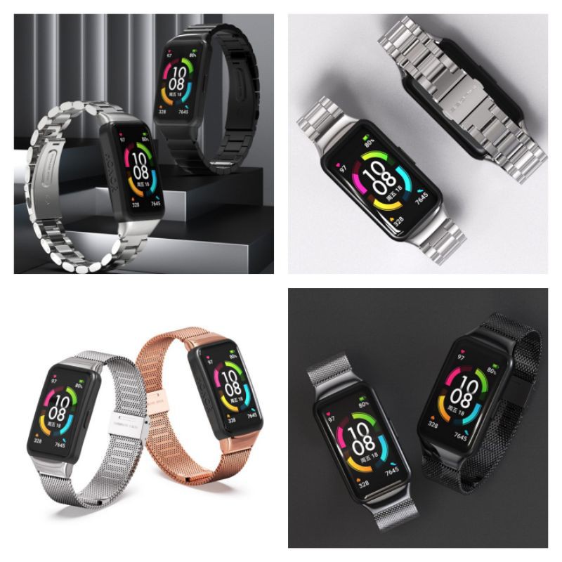(SẵnVN) Dây đeo kim loại Milanese / Mắt to Huawei band 6 / Watch fit / Honor band 6 / 5 / 4 ( honorband 4 / 5 )