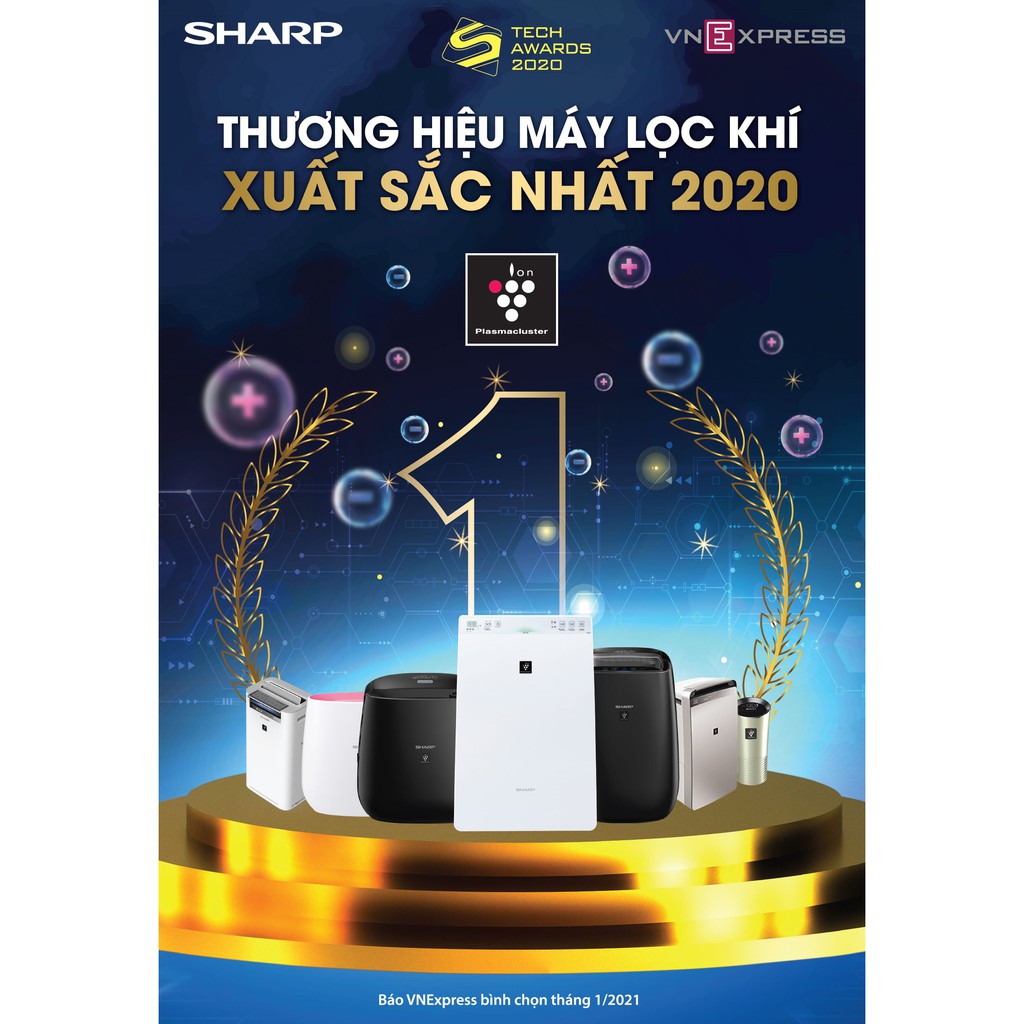 [Mã ELBAU10 giảm 10% đơn 500K]Máy lọc không khí ôtô Sharp IG-GC2E-N/B Hàng Thái Lan