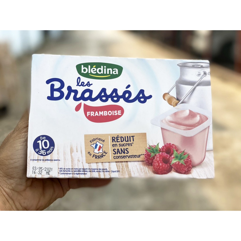 [ Hàng AIR] Sữa chua ít đường Brasses Bledina Pháp cho bé 6M+