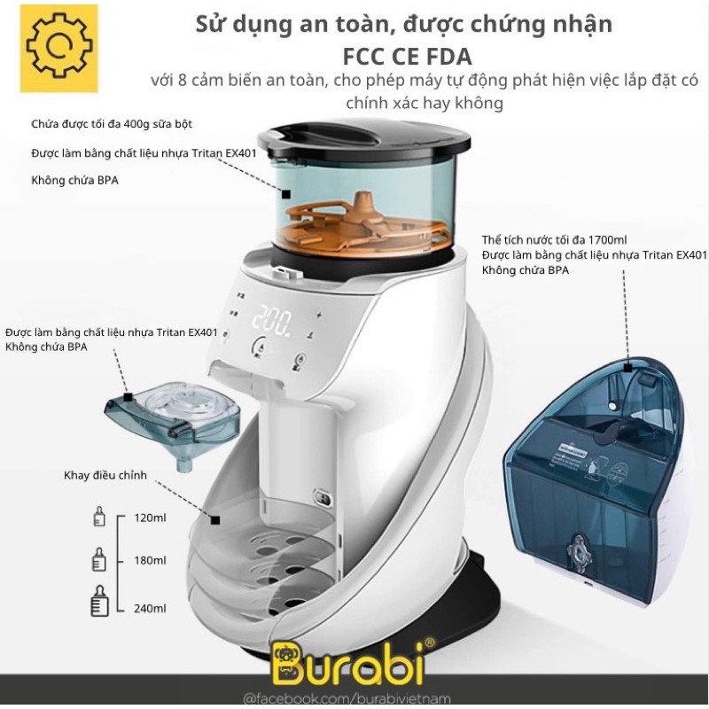 Máy pha sữa Tiny Brezza Burabi