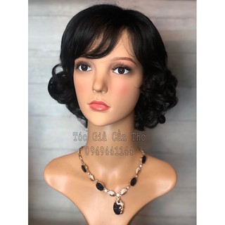 TÓC BỘ XOĂN TRUNG NIÊN 30cm(đen tự nhiên)