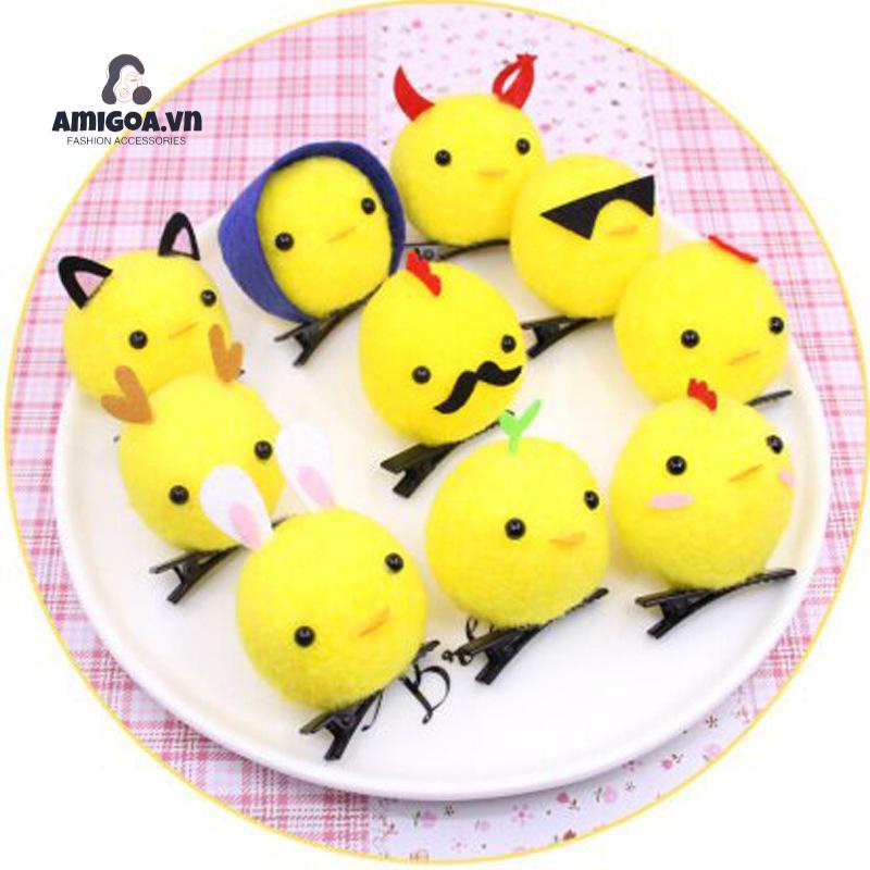 ✨✨ Kẹp Tóc Hình Gà Nhồi Bông Ba Chiều Màu Vàng Nhỏ Nhắn Dễ Thương Dành Cho Trẻ Em
