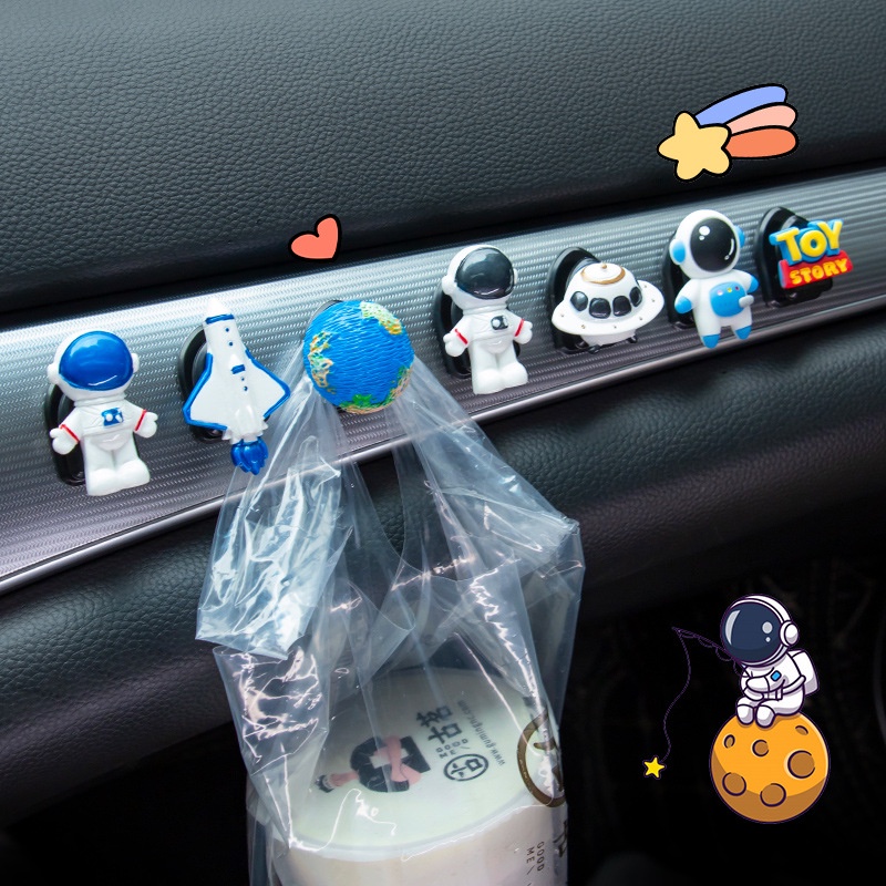 Móc Treo Đồ Mini Đa Năng Hình Phi Hành Gia Hoạt Hình Trang Trí Xe Hơi