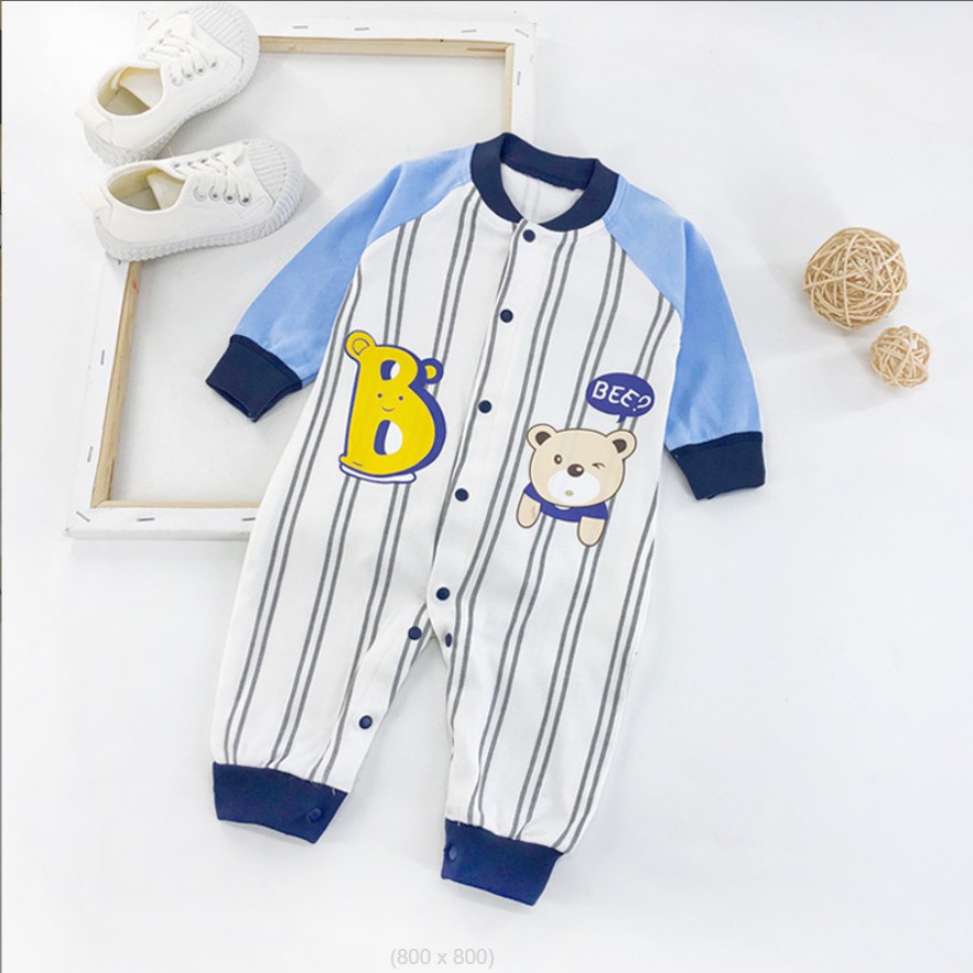 Bodysuit bé sơ sinh, áo sơ sinh cho bé từ 1 tháng đến 1 tuổi hình gấu chất liệu cotton 100% cao cấp BD135
