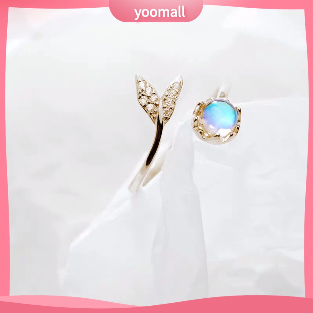 Yomall♡ Nhẫn Hở Hình Đuôi Cá Sáng Tạo Bằng Hợp Kim Chống Rỉ Sét Thời Trang Cho Nữ