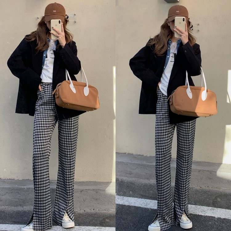 Quần Dài Ống Đứng Lưng Cao Thời Trang Hàn Quốc Cho Nữ