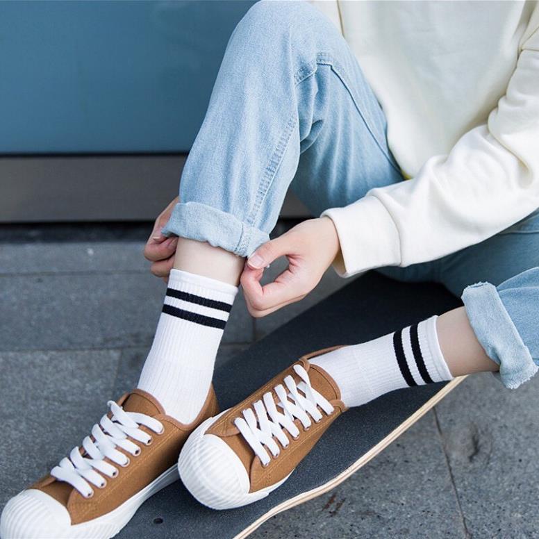 Set 5-10 Đôi Tất Cổ Kẻ Ngang Cho Nam Và Nữ - LADY