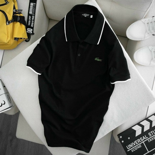 Aó phong polo nam phong cách hàn kẻ viền cổ tay - chất liệu gai cá sấu | BigBuy360 - bigbuy360.vn