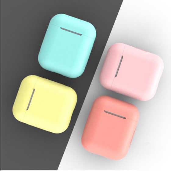 Vỏ Bảo Vệ Hộp Sạc Tai Nghe Không Dây Airpods 1/2/i12 trơn màu, nhiều màu tự chọn, Có Móc Khóa Cực Tiện Lợi/Max