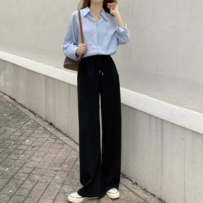 QADCOL  Quần Ống Rộng Lưng Cao Plus Size Dành Cho Nữ