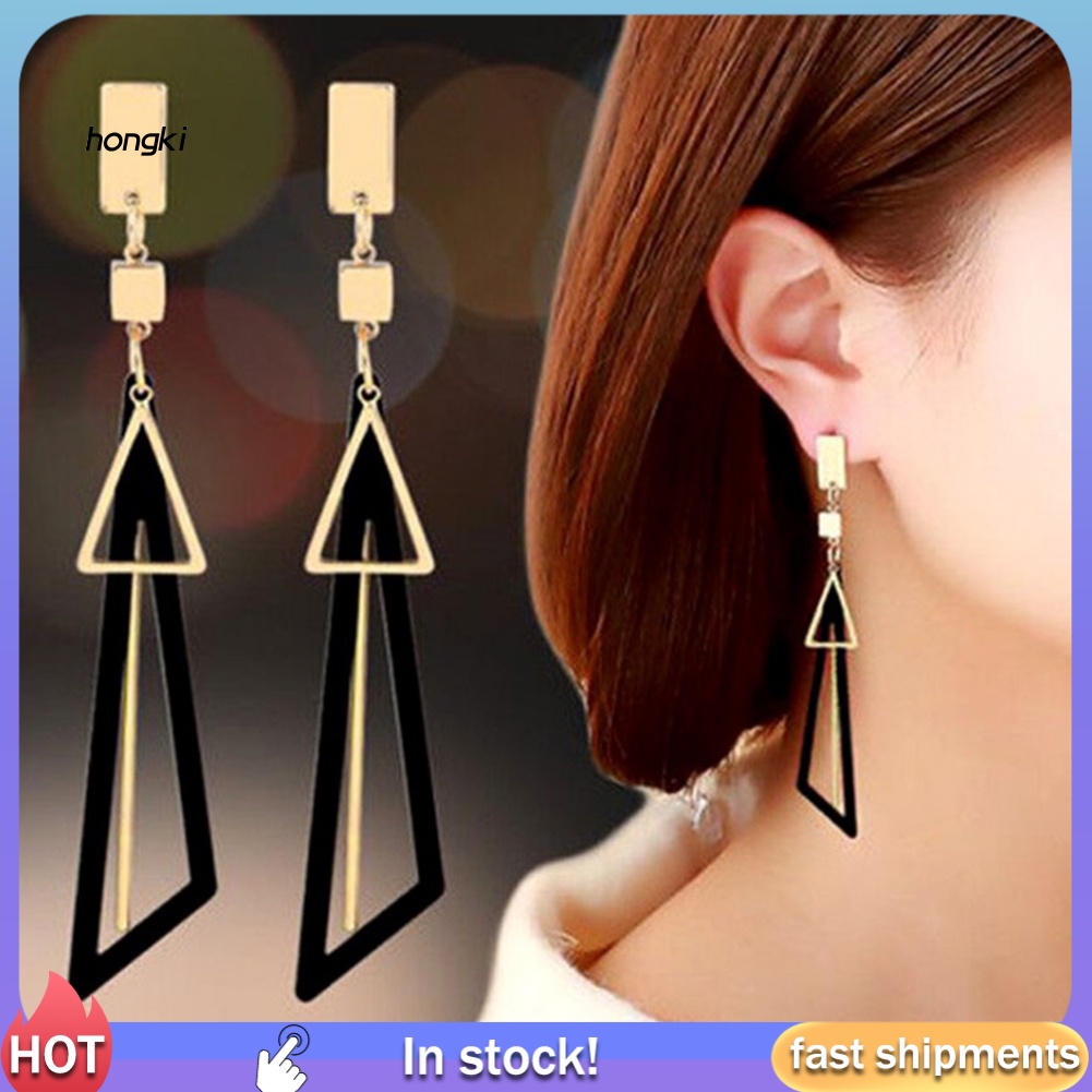 Bông Tai Hình Tam Giác Thời Trang Nữ Tính