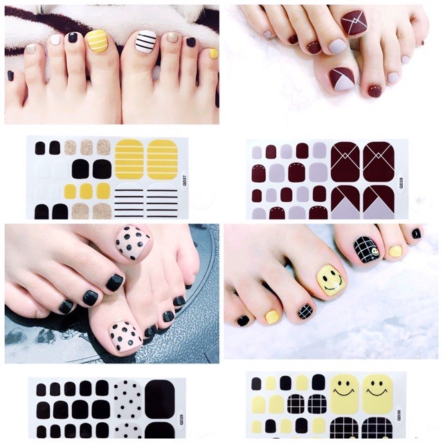 Set dán móng chân nails dán nghệ thuật nhiều màu - có ngay bộ móng đẹp trong 5 phút (Nail wraps / Nail stickers)