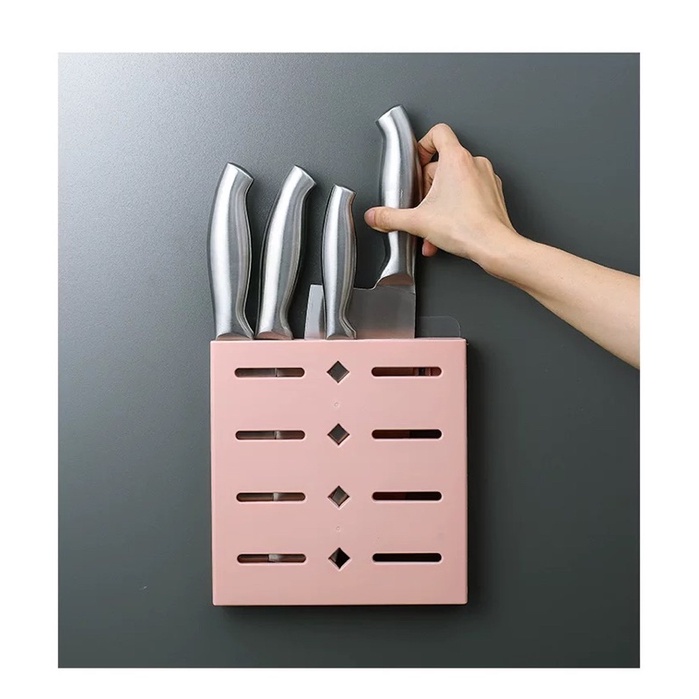 Kệ treo dao kéo dán tường MẪU VUÔNG decor bếp nhiều màu xinh xắn- Giá vắt dao / giá cài dao treo tường nhà bếp tiện dụng