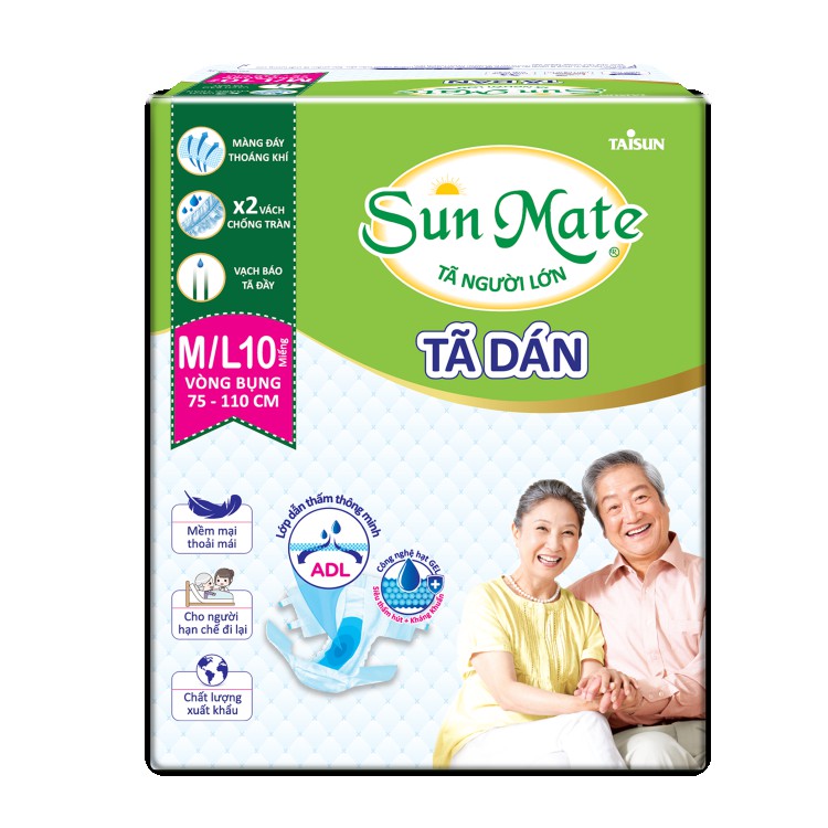 Tã dán người lớn SunMate size M/L10 (10 miếng/gói)