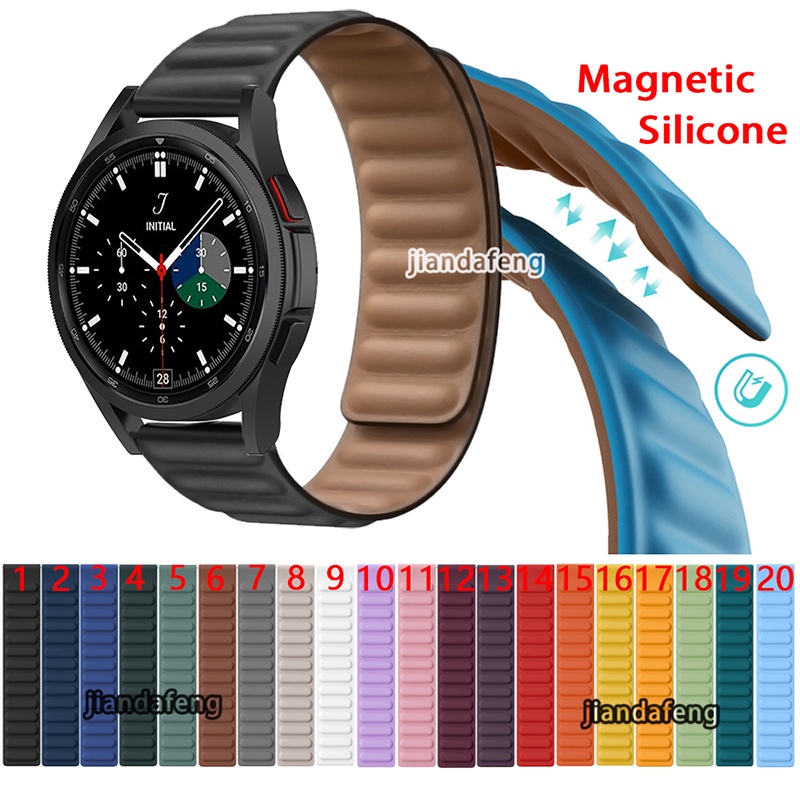 Dây Đeo Silicone Khóa Nam Châm Chống Nước Cho Đồng Hồ Thông Minh Samsung Galaxy Watch 4 Classic 42 / 46mm 40 / 44mm