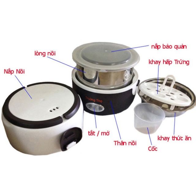 Hộp cơm hâm nóng điện hot lunch star 3 tầng (mới nhất) inox xịn 304 | BigBuy360 - bigbuy360.vn