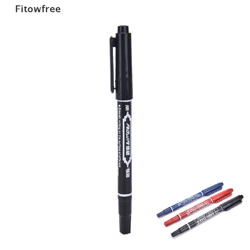 Fitw Permanent Marker Pen Twin Tips Doubled Headed Hook Line For CD DVD Media Disc, FE
