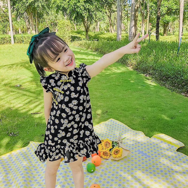 Đầm Sườn Xám Thời Trang Xuân Hè 2021 Cho Bé Gái