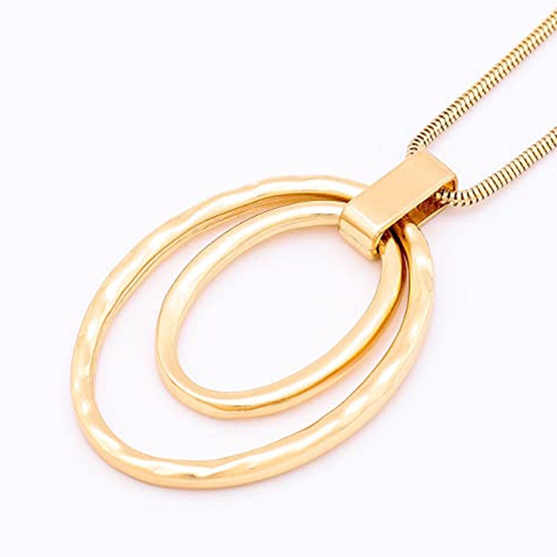 Vòng cổ Dài Hai Lớp Mặt Tròn Dát Đá Thời Trang Cho Nữ