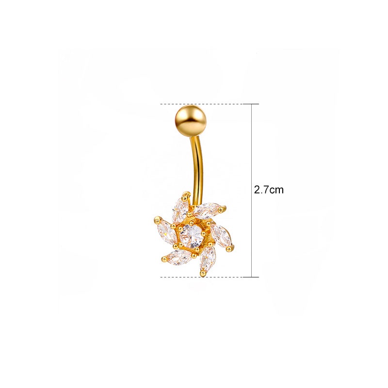 Khuyên rốn hình hoa đính đá thời trang sành điệu cho nữ