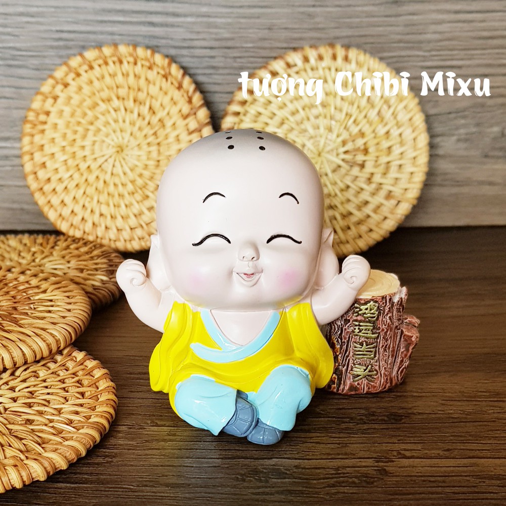 Tượng chibi chú tiểu may mắn