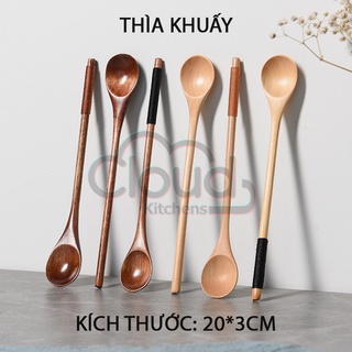 Thìa Khuấy Gỗ, Muỗng Gỗ Cán Dài Cao Cấp Nhật Bản