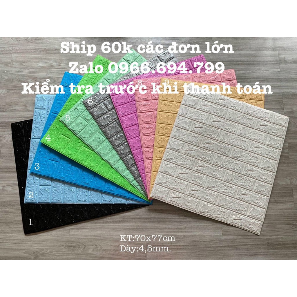 Xốp giả gạch Việt Nam dày 5mm - Xốp dán tường 3D giả gạch khổ lớn 70 x 77 dày 5mm - Loại 1