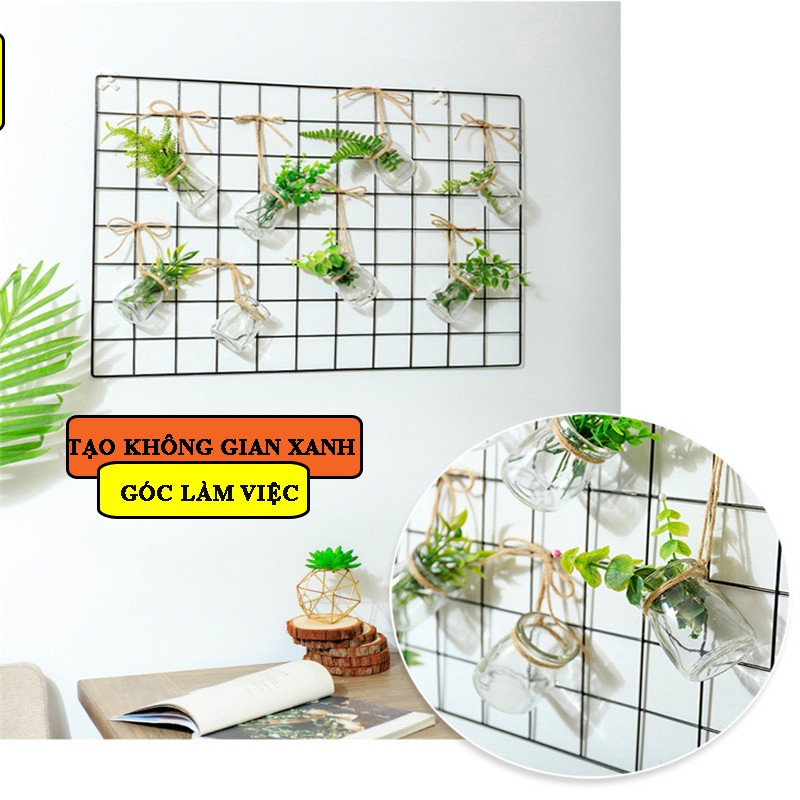 Tấm lưới thép treo tranh ảnh trang trí sinh nhật, decor phòng khách - Tặng kèm 2 đính 4 chân