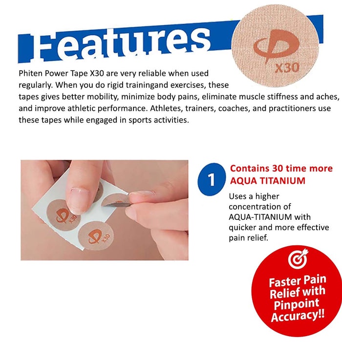 Băng dán cơ Phiten titanium power tape (70 miếng)