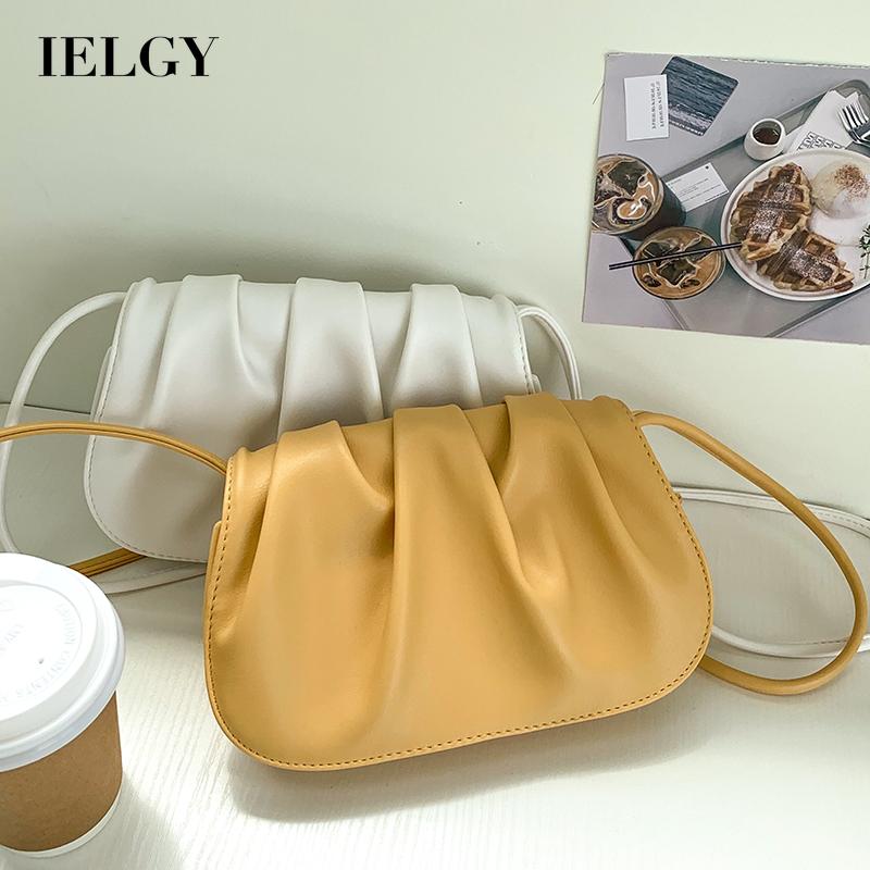 Túi da PU đeo vai hình đám mây sành điệu cho nữ IELGY