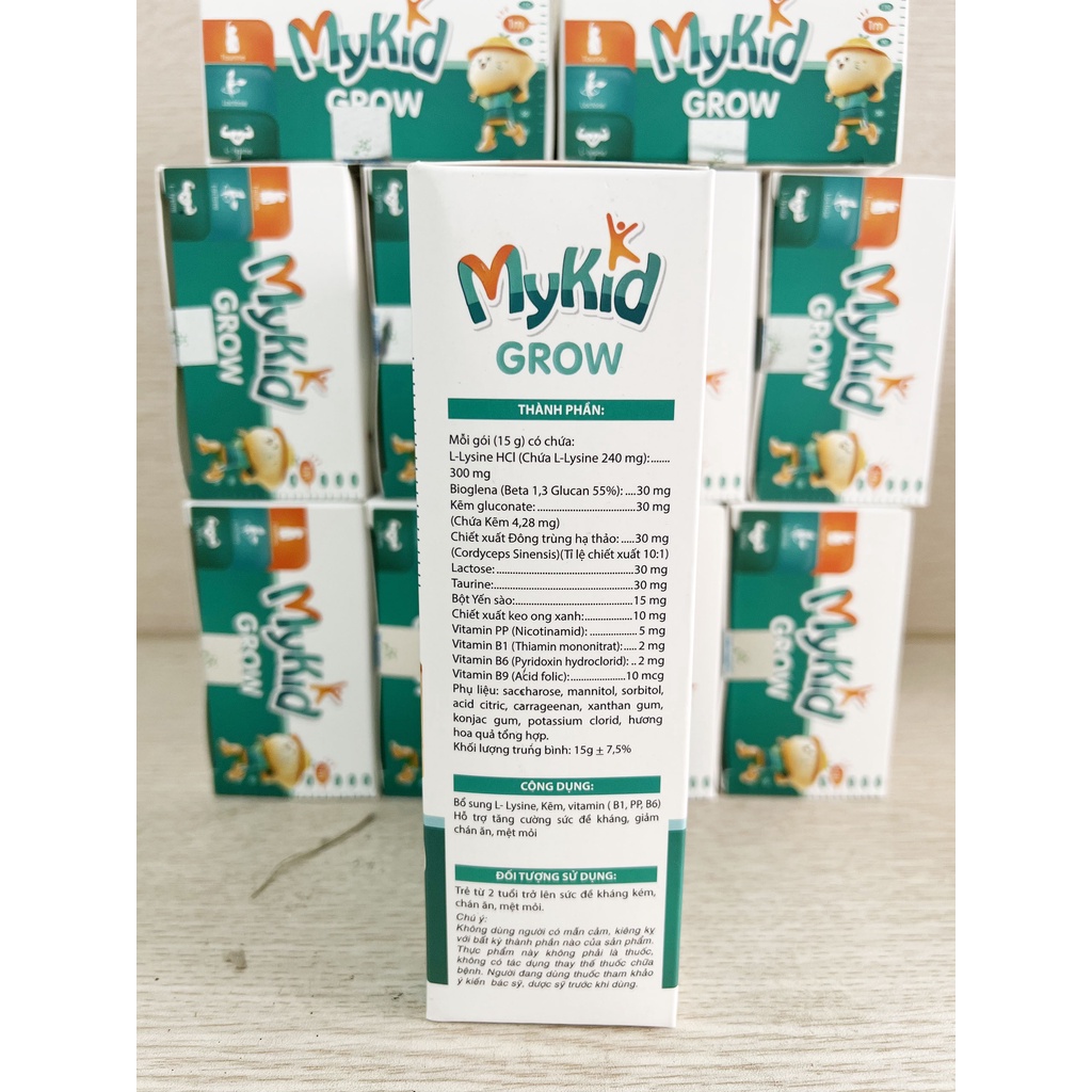 Kẽm Mykid Grow dạng thạch - bổ sung kẽm, lysine, vitamin giúp trẻ ăn ngon, tăng đề kháng