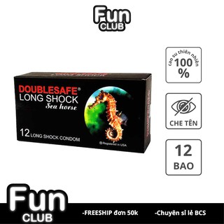 Bao cao su Cá ngựa Doublesafe Longshock Kéo dài thời gian Hộp 12 cái CON039