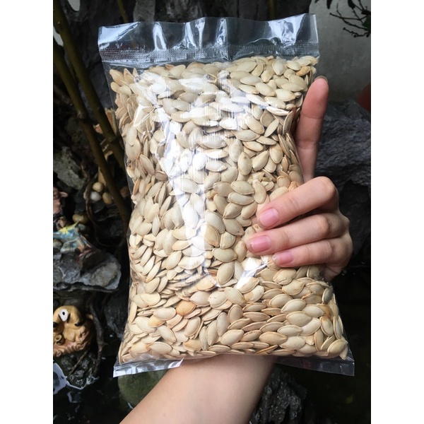 Gói 500g Hạt Bí Rang Sẵn - hạt to mẩy hàng loại 1 Date Mới