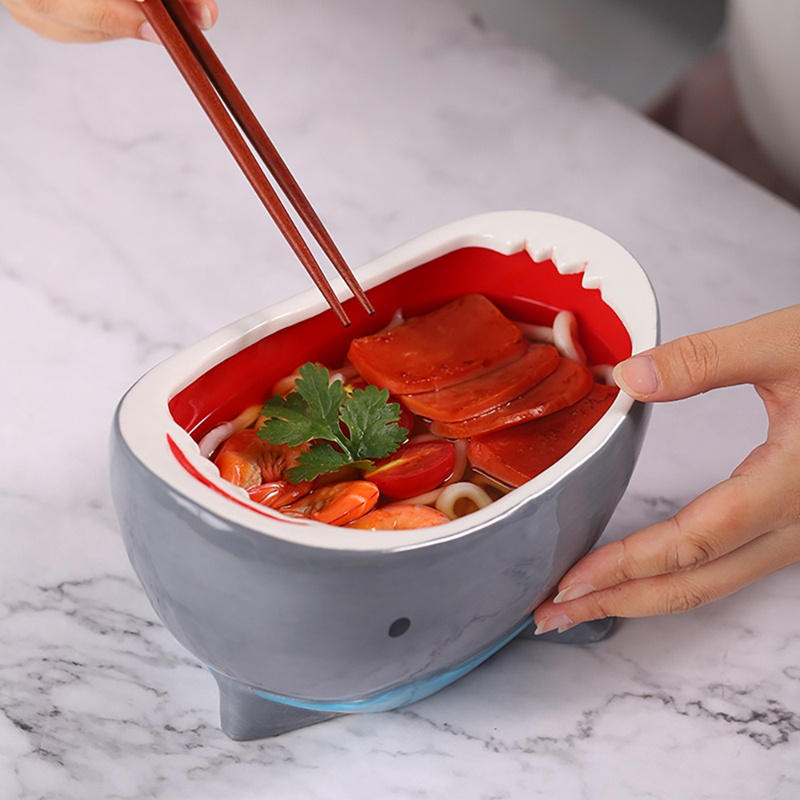 Tô Sứ Đựng Thức Ăn Hình Cá Mập Dễ Thương