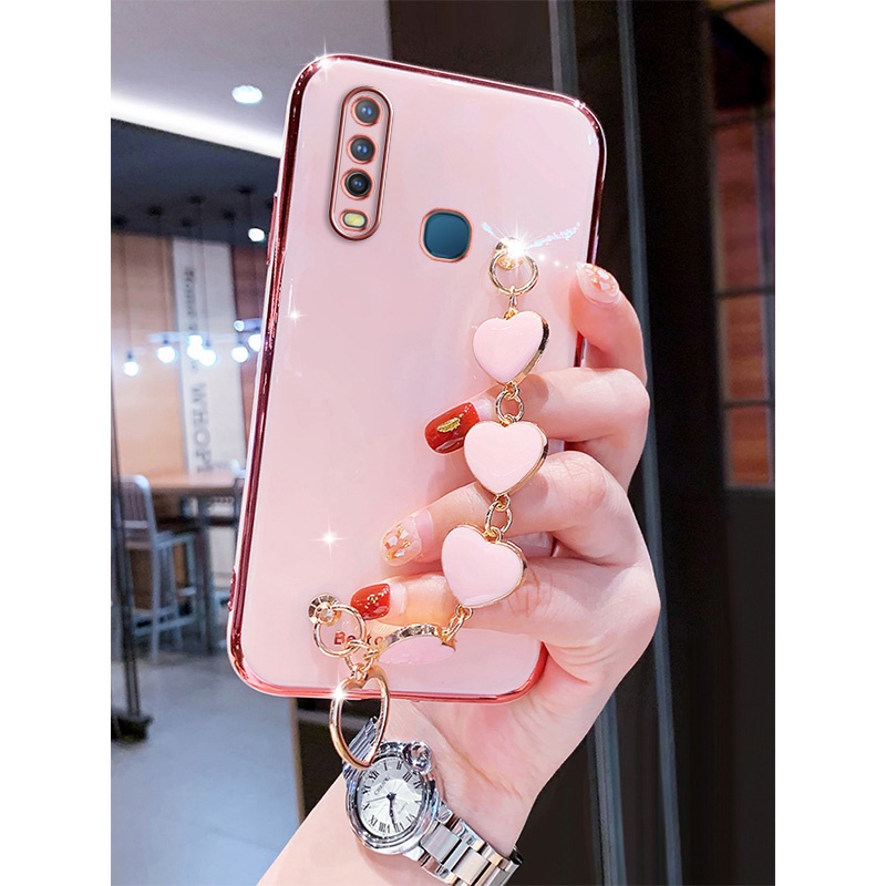 Ốp lưng VIVO Y11 U10 Y12 Y15 Y17 case Vỏ điện thoại mạ điện sang trọng với vòng đeo tay kim cương