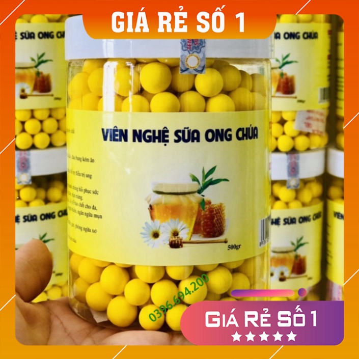 Viên Nghệ Sữa Ong Chúa ❤️𝑭𝒓𝒆𝒆𝒔𝒉𝒊𝒑❤️ Viên Nghệ Đẹp Da, Giảm Cân, Hỗ Trợ Người Đau Dạ Dày 500gr