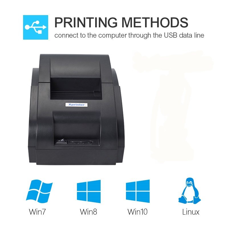 Máy In Hóa Đơn Xprinter 58IIH Tặng Kèm 01 Cuộn Giấy In Cao Cấp - Hàng Chính Hãng