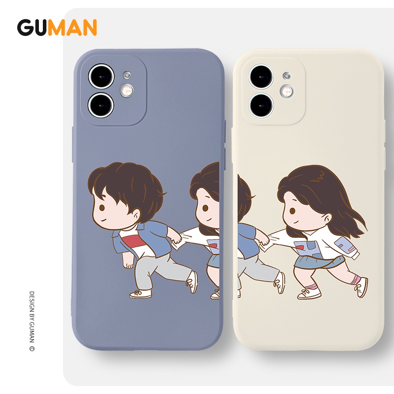 Ốp lưng GUMAN mềm chống sốc cặp đôi dễ thương đẹp cho Iphone 13 12 11 pro max se 2020 x xr xs ip 8 7 6s 6 plus kute B287