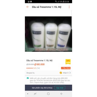 DẦU XÃ Tresemme MỸ 1.15L