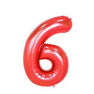 Bong Bóng Số Màu Đỏ 40cm - Red Number Foil Balloons BSO03