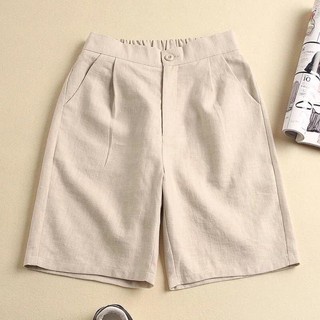 Quần đũi lửng ống suông lưng thun nhật Quần sooc nữ lưng chun khóa thật đẹp mềm mịn mặc ở nhà đi thể dục tập gym