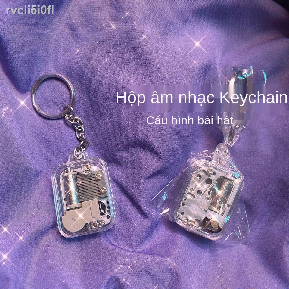 ﹍♚Móc khóa hộp âm nhạc Mặt dây chuyền Sky City trang trí sáng tạo ngày lễ quà tặng sinh nhật người bạn tặng.