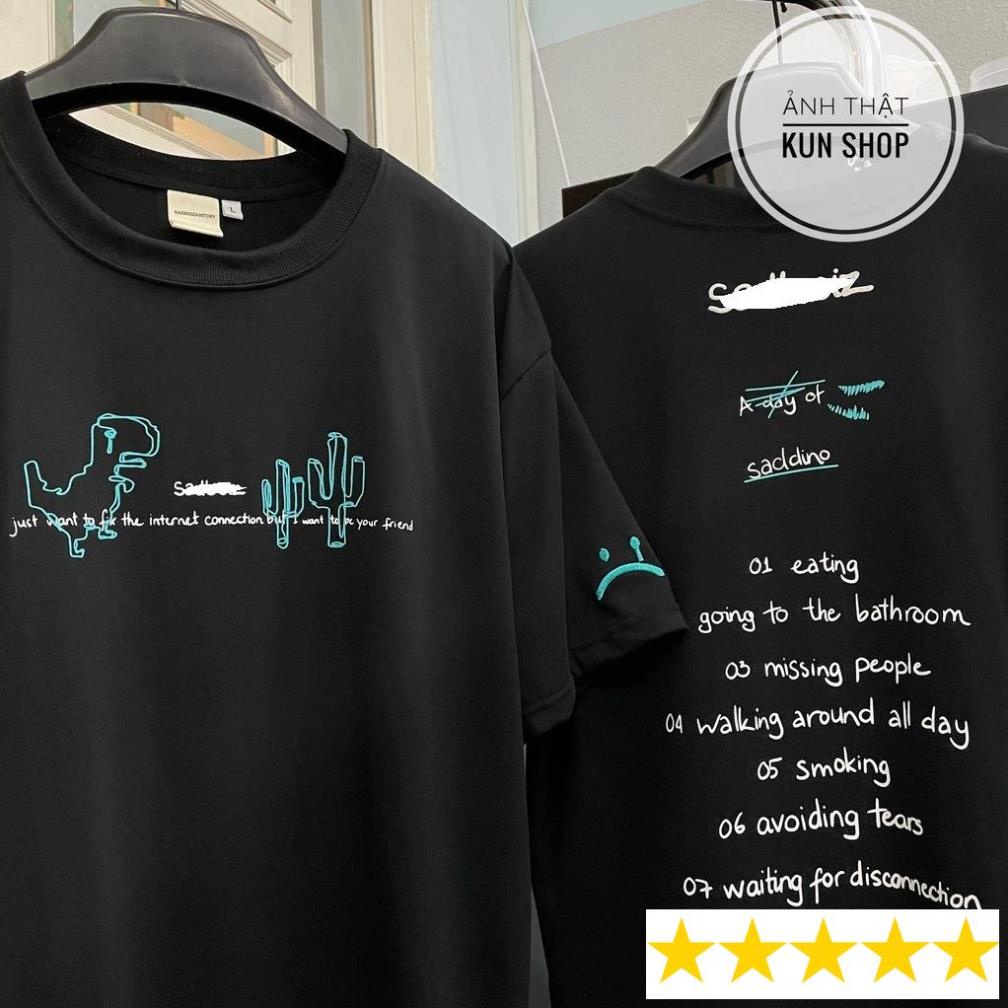 Áo thun sadboiz sát boi DINO logo hình thêu nam nữ áo DINO khủng long full tag sad boiz freeship FULL TAG