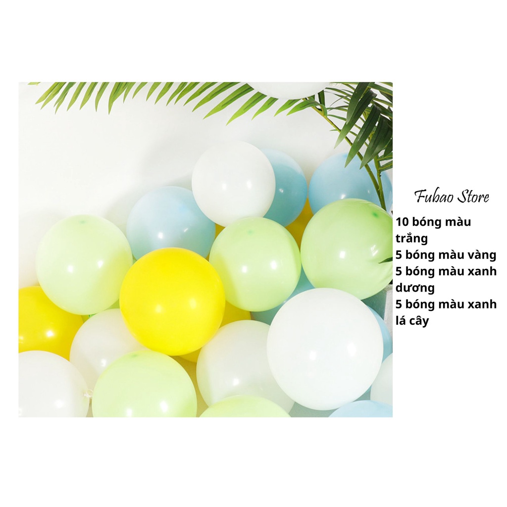 Set bóng mix màu trang trí sinh nhật, party, màu bóng thường Fubao Store
