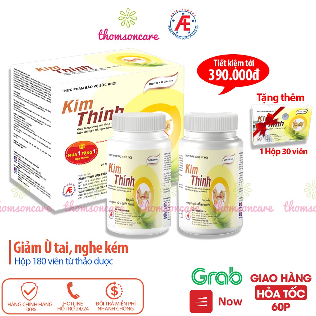 Kim thính Dạng lọ mẫu mới tiết kiệm hơn - tăng cường thính lực, cải thiện nghe không rõ, ù điếc tai từ thảo dược