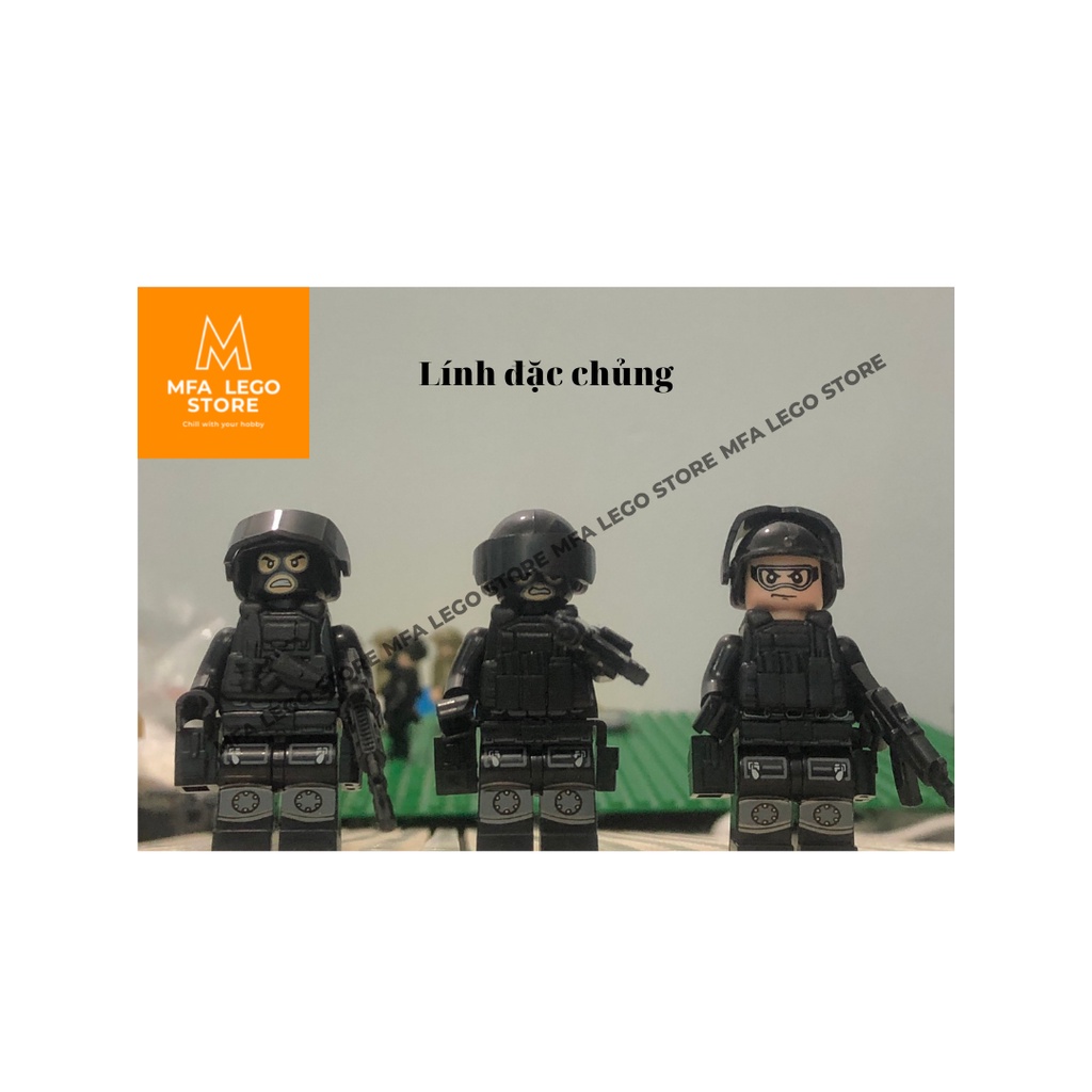 Đồ chơi lego swat  , lego quân đội - Đặc nhiệm SWAT , Đặc nhiệm GHOST [ TẶNG KÈM VŨ KHÍ ]