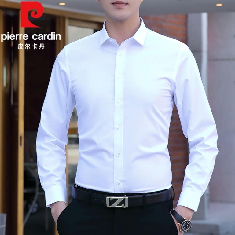 Áo sơ mi Pierre Cardin nam dài tay cộng nhung sợi tre ấm áp công sở chuyên nghiệp phù hợp với trắng phi sắt 🌺