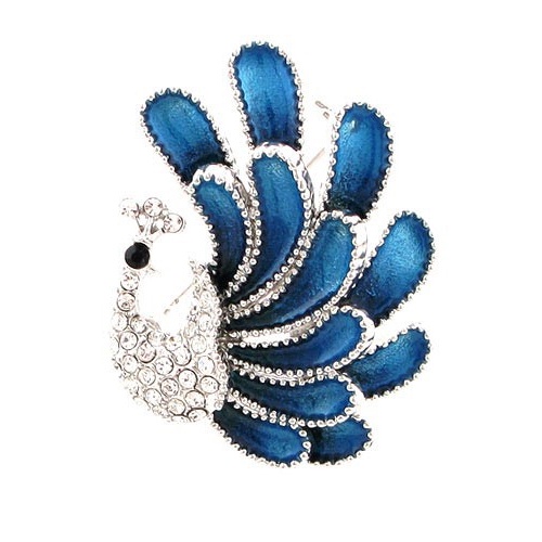 Ghim Cài Áo Hình Con Công Đính Đá Nhân Tạo Thời Trang