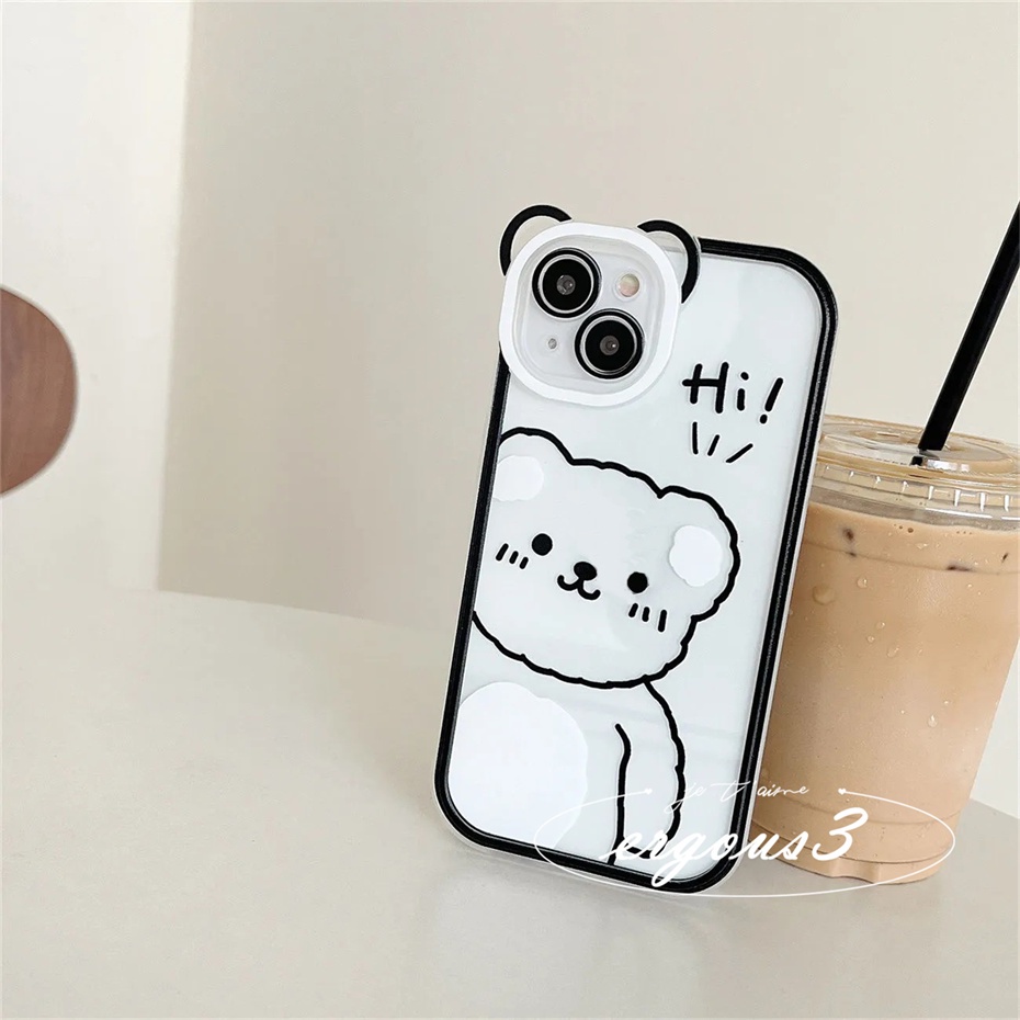 Ốp Điện Thoại Mềm In Hình Gấu Hoạt Hình Cho iPhone 14 13 12 11 Pro Max SE2020 X XR Xs Max 7 8 6 6s Plus