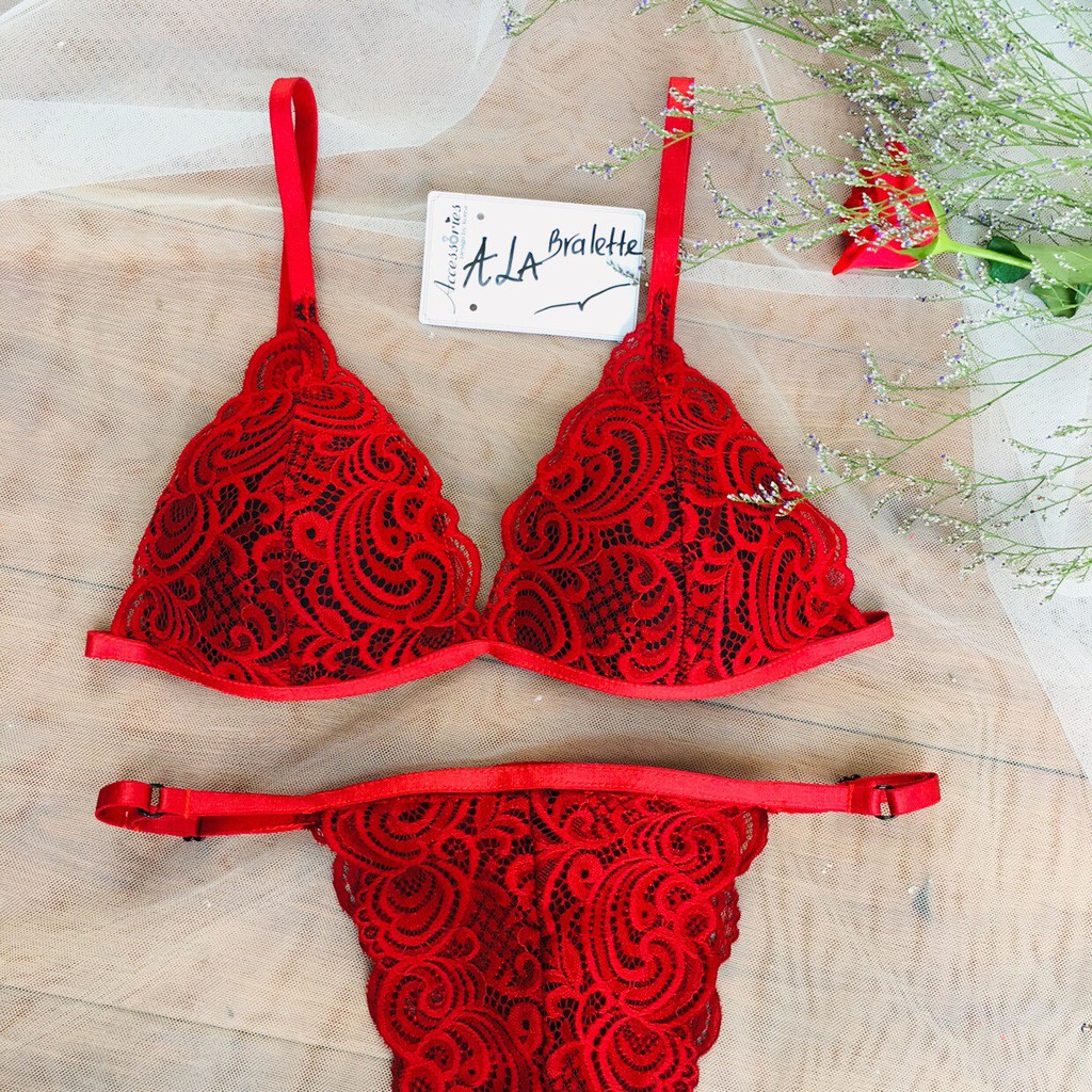 [ Ở ĐÂU RẺ HƠN SHOP HOÀN TIỀN ] 🍓Bộ Bra nữ màu trắng không gong quần dây sexy 👙